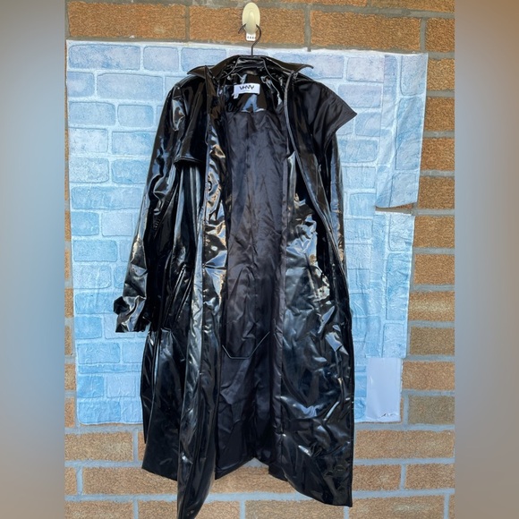 VIVIENNE HU VHNY VINYL TRENCH COAT IN BLACK SIZE 8 - Picture 11 of 16